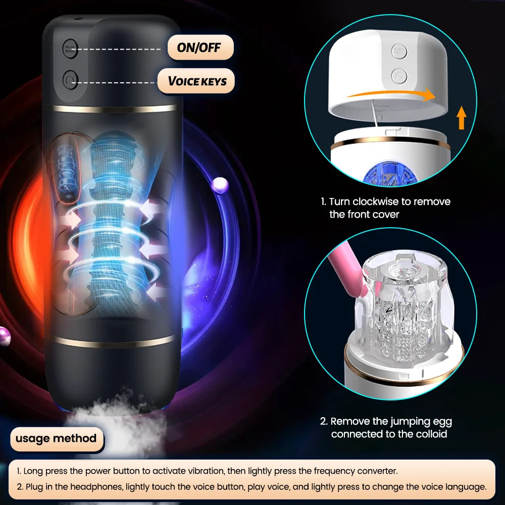 Men's Masturbator Intelligent Voice Penis Training Vibrator