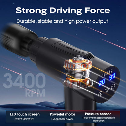 Hot and Cold Fascia Gun, Deep Tissue Massage Gun, Muscle Percussion Massager, 7 Silent Massage Heads