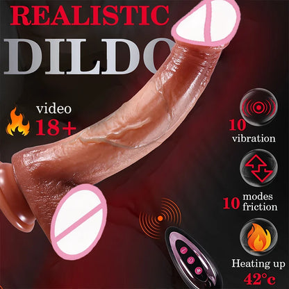 Dildo - 1pc 9-Inch Realistic Vibrating Dildo with Remote Control