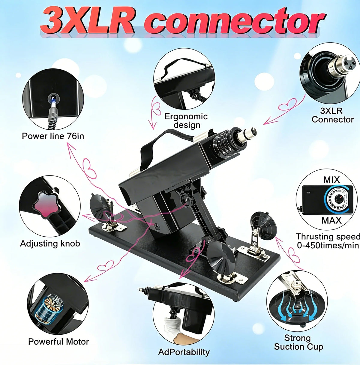 Sex Machines for Woman Masturbating Pumping Gun Adjustable Speed