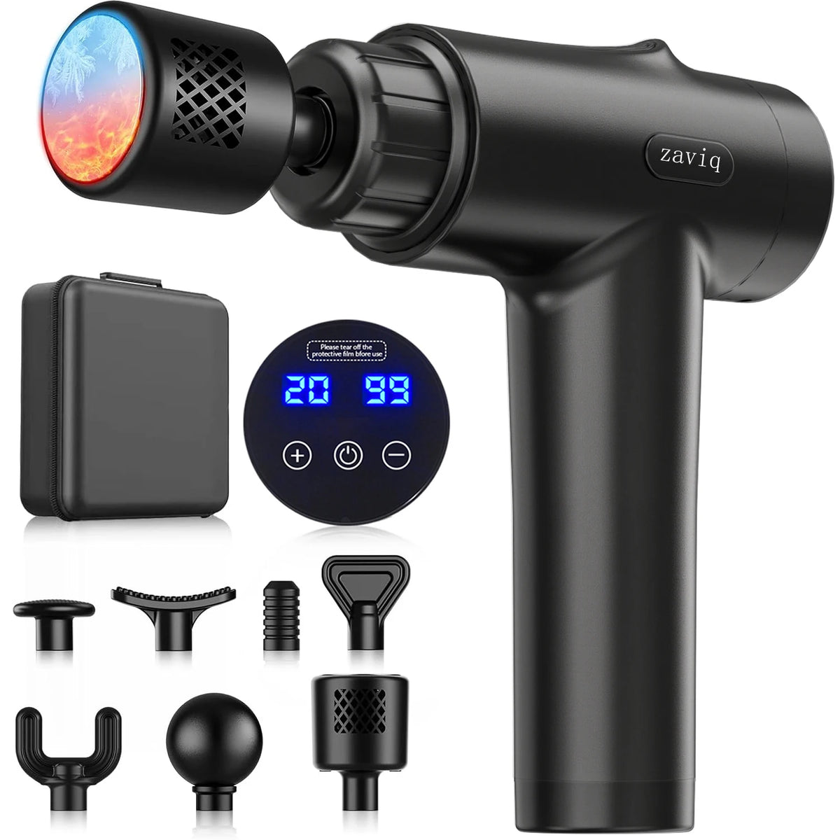 Hot and Cold Fascia Gun, Deep Tissue Massage Gun, Muscle Percussion Massager, 7 Silent Massage Heads