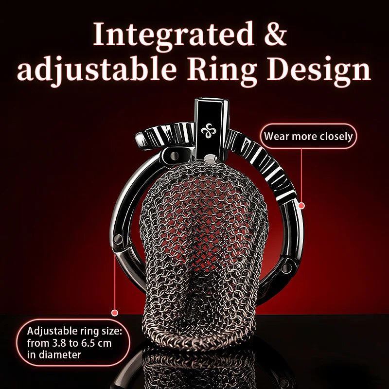 Male Metal Chastity Cage Mesh Breathable Cock Cage