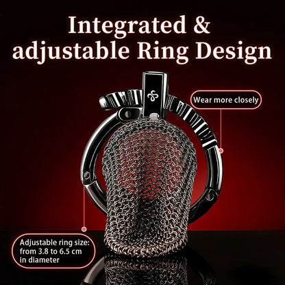 Male Metal Chastity Cage Mesh Breathable Cock Cage