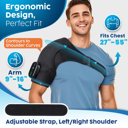 Heated Shoulder Steamer Massager Belt Vibration Heating Electric
