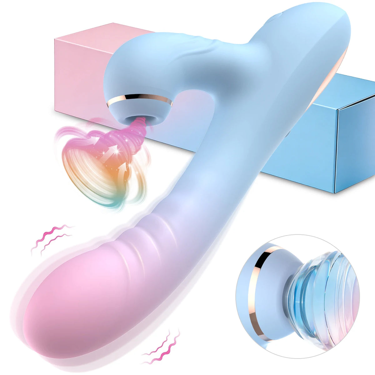 2 IN 1 Dildo Vibrator Sucking Vacuum Stimulator