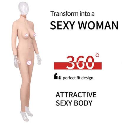 Drag Queen Silicone Bodysuit Realistic Breast With Arms Crossdresser