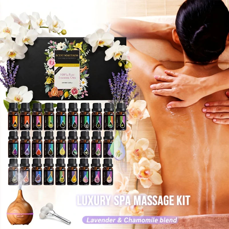 20pcs/set Black Classic Essential Oil Setl Spa Body Massage