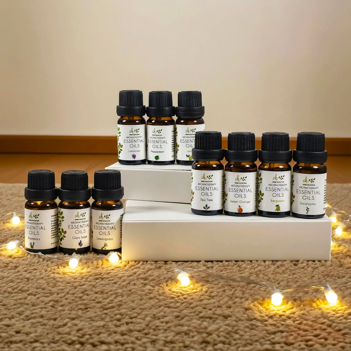 10Pcs&6pcs Essential Oil Gift Set, for Diffuser, Humidifiers, Skin Care, Massage