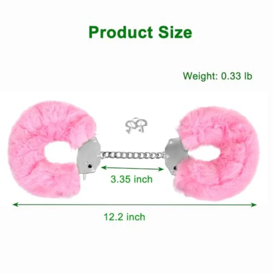Thickened Fluffy Plush Handcuffs with Keys,