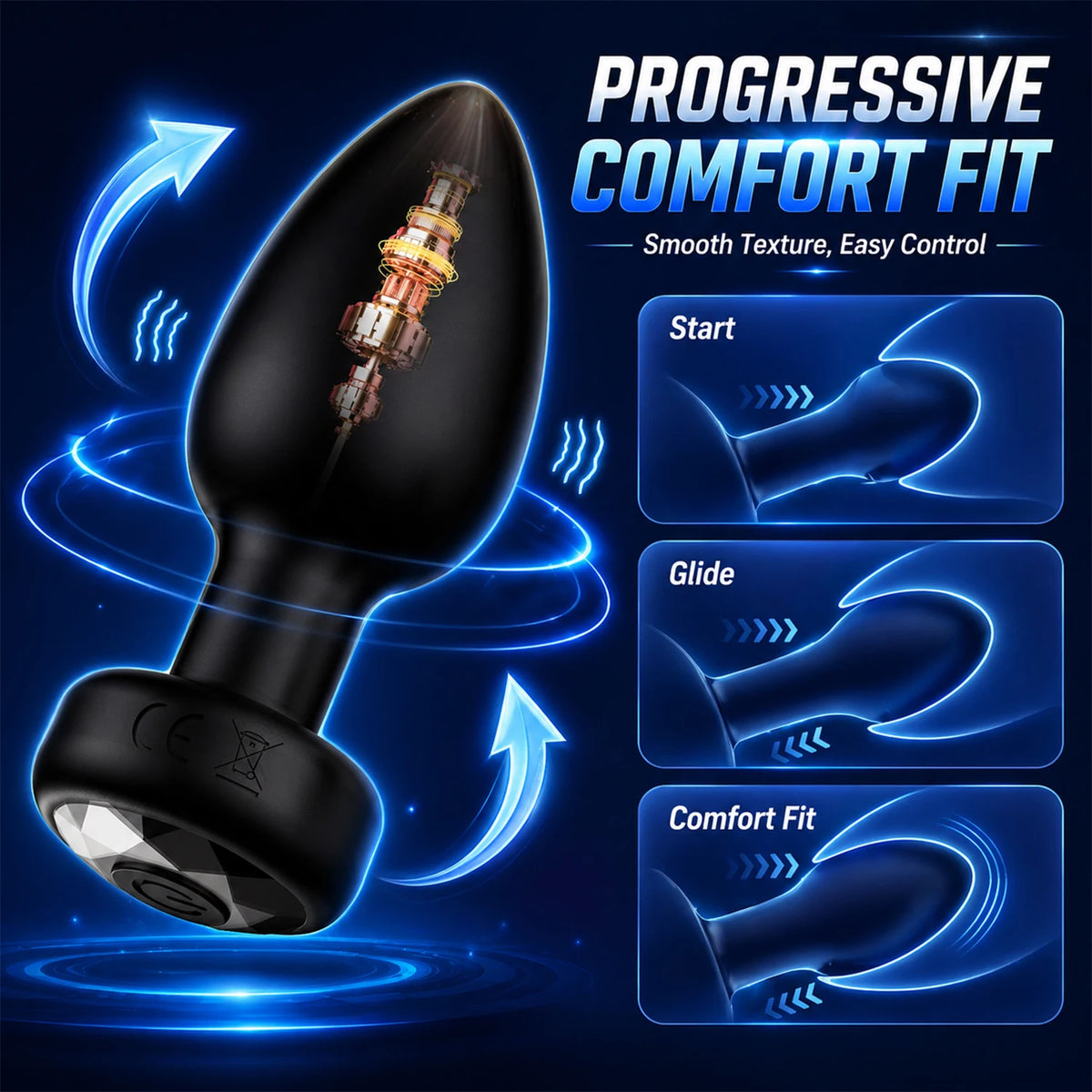 USB Rechargeable Anal Plug Vibrator for Men Women, Silicone Butt Plug Prostate Massager, Powerful Vibrating Adult Toy,