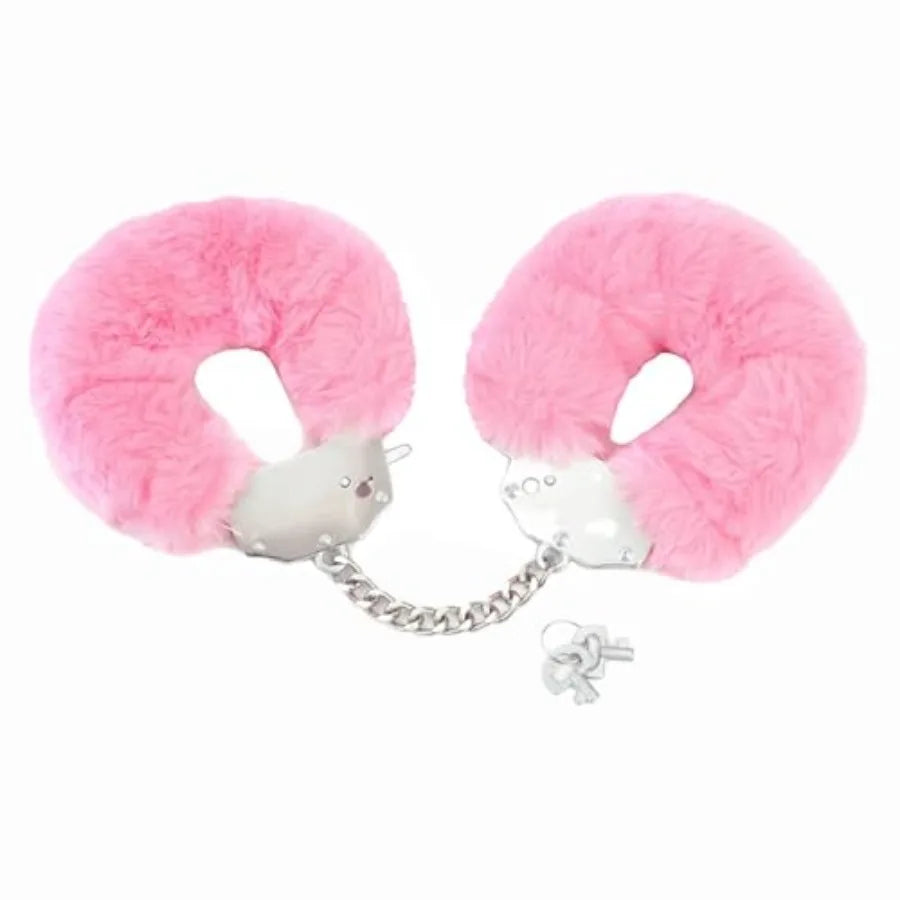 Thickened Fluffy Plush Handcuffs with Keys,