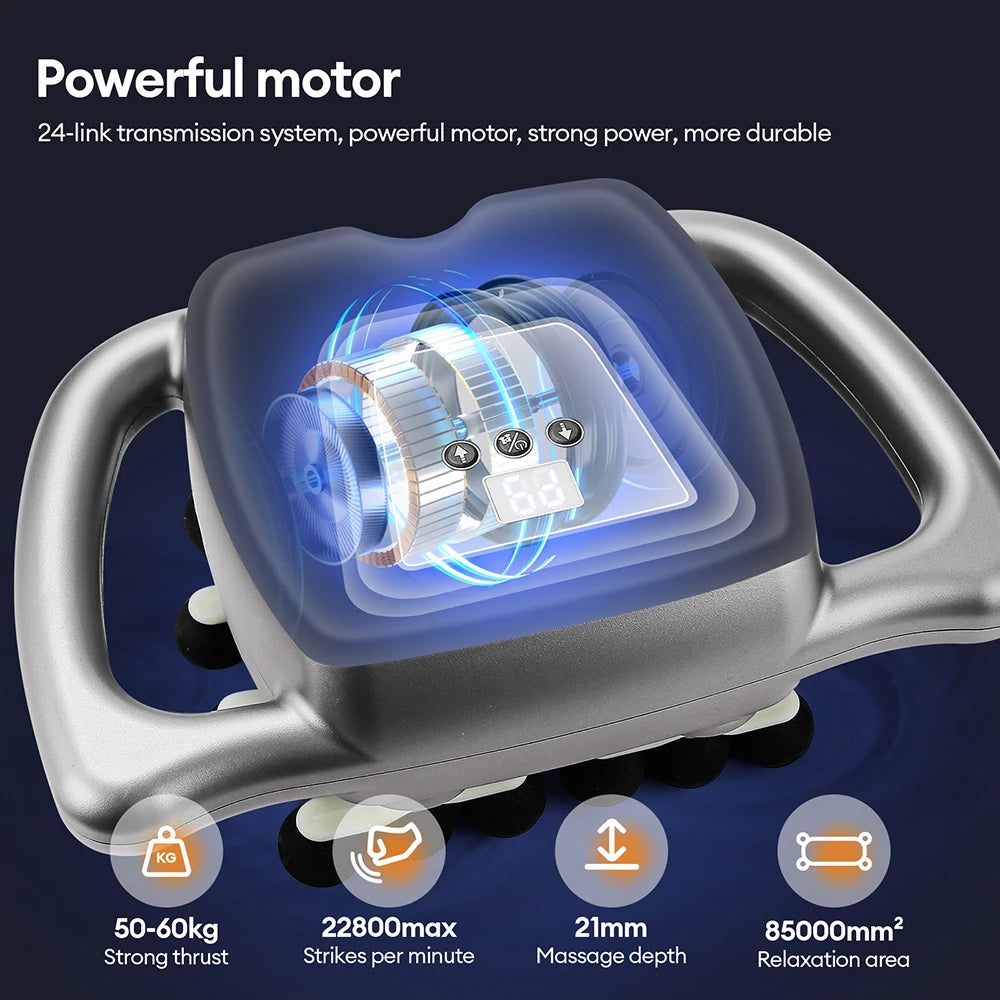 24-Head Fascia Gun 9 Modes High Frequency Vibration Body Massage