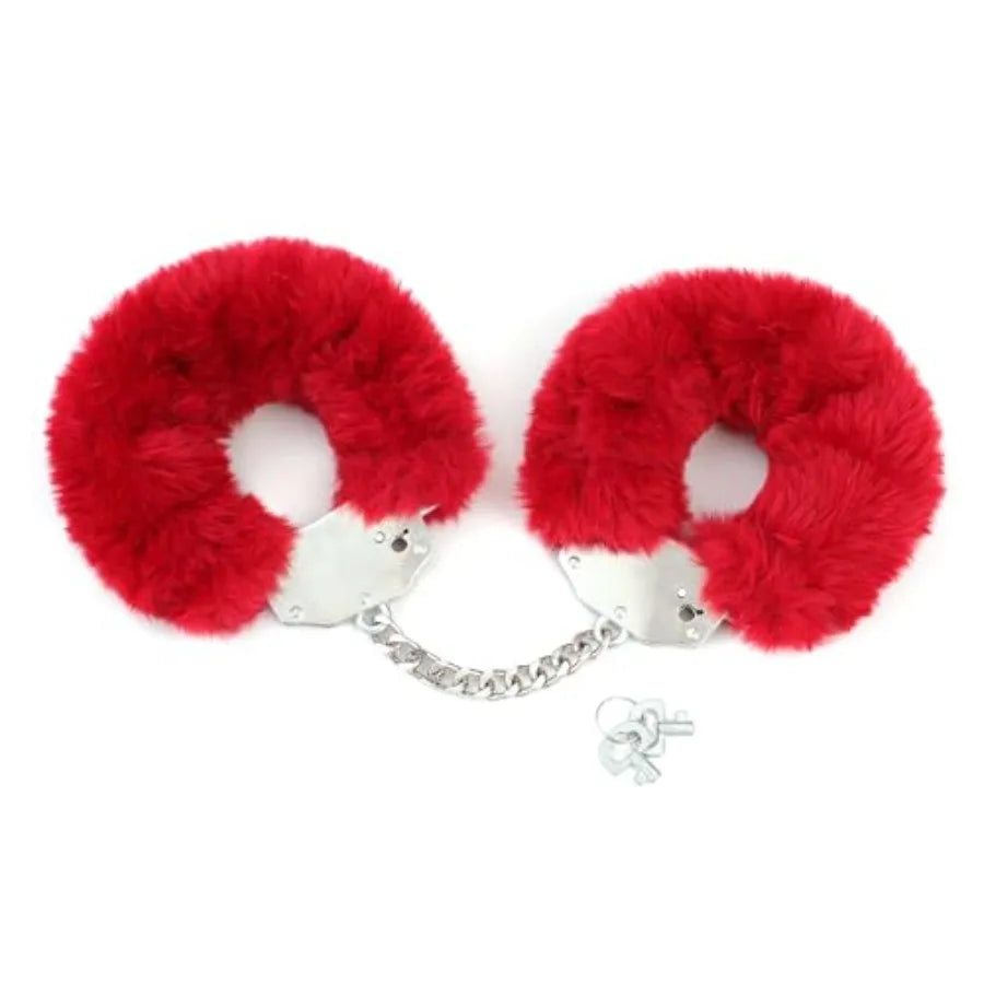 Thickened Fluffy Plush Handcuffs with Keys,