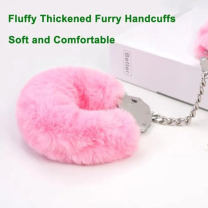 Thickened Fluffy Plush Handcuffs with Keys,