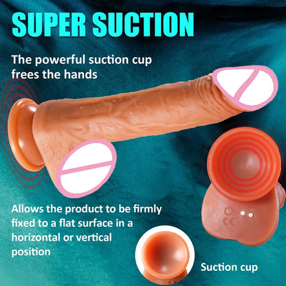 Dildo - 1pc Realistic Silicone Dildo with Suction Cup And Telescopic Vibration, Wireless Infrared Control, Rechargeable Lithium Battery