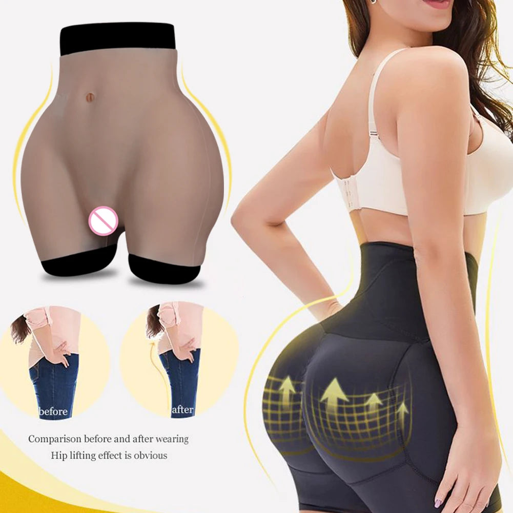 Silicone Realistic Vagina Panties Butt Hip Enhancer Crossdressing