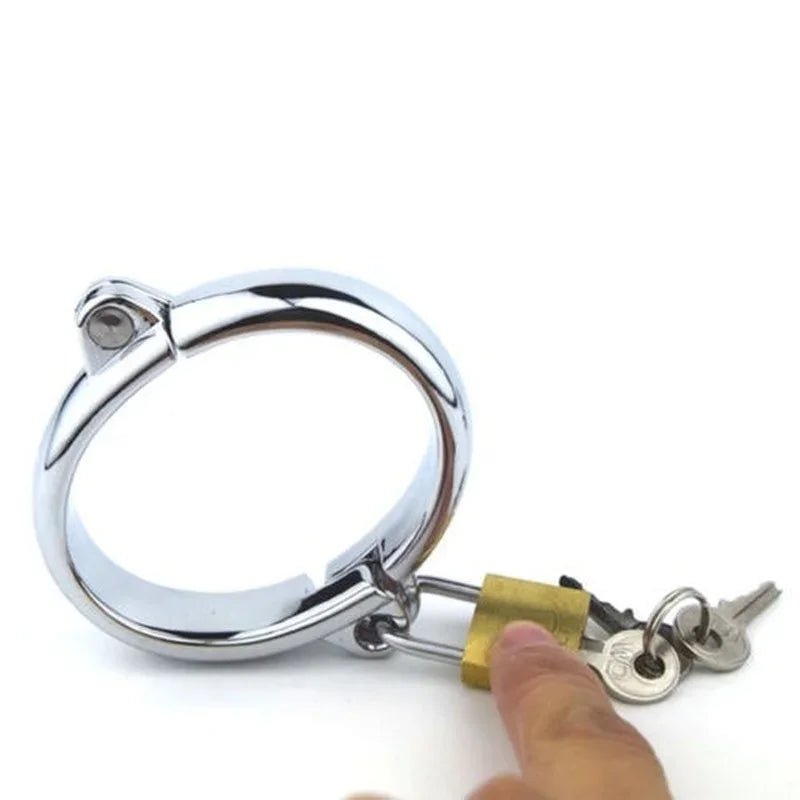 Metal Steel Neck Collar Slave Hand Ankle Elliptical Cuffs