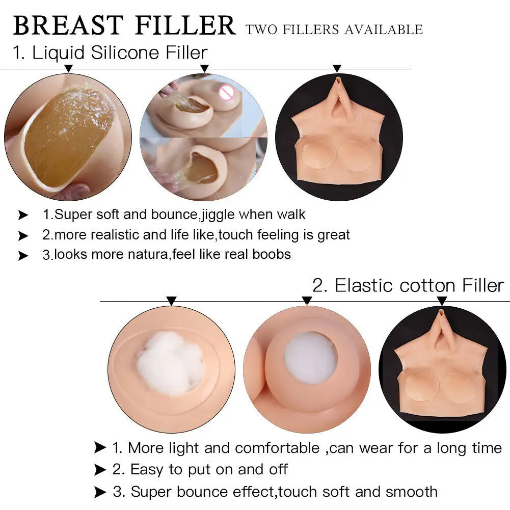 Silicone Bodysuit Fake Vagina Realistic Breast For Crossdresser
